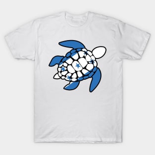 Sea Turtle Honduras Flag Plastic Free Save The Sea Colorful Turtles Caribbean T-Shirt